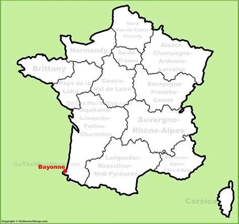 france map with cities bayonne